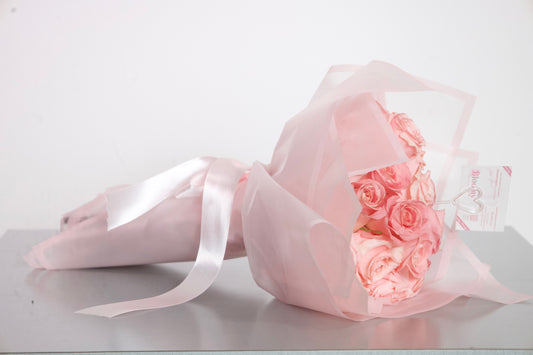 "Pretty in Pink" Blush Pink Rose Bouquet